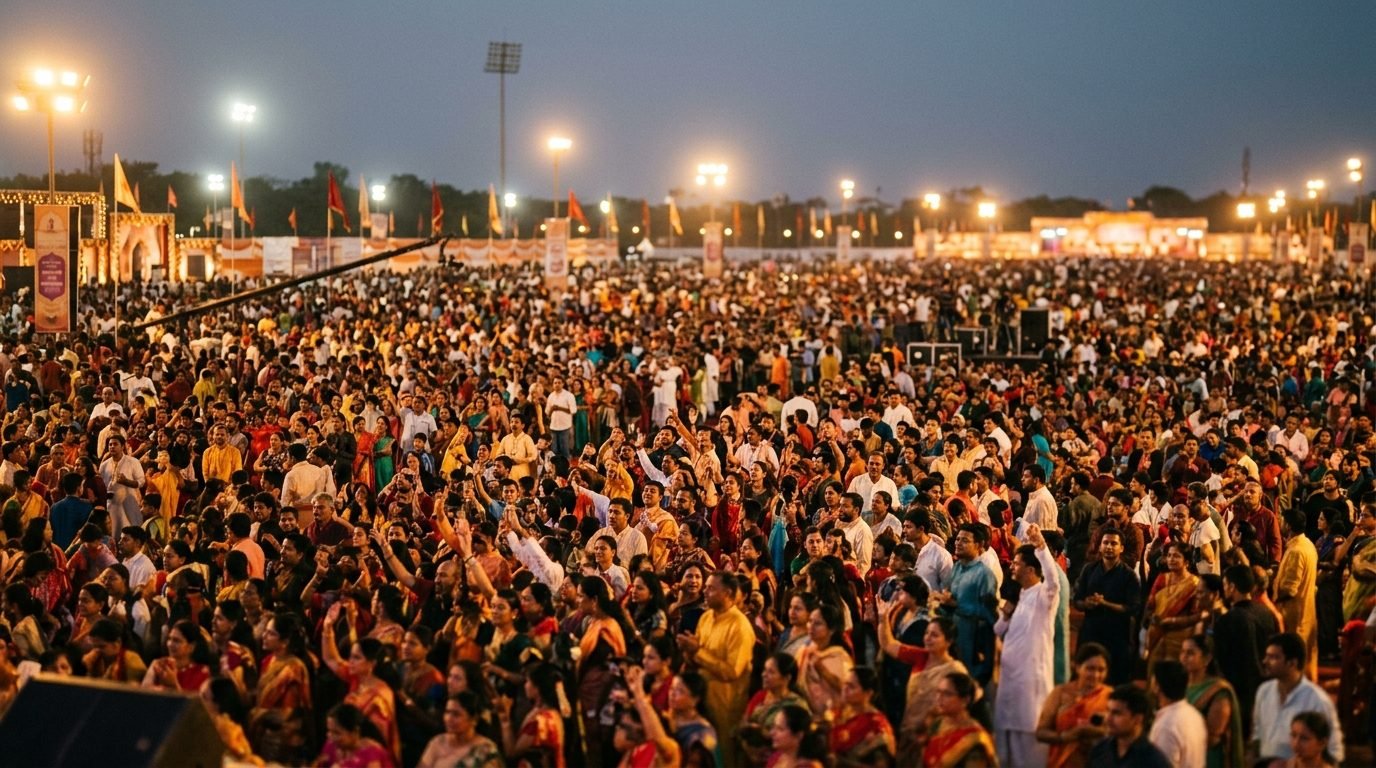 विशाल जनसमूह एवं सांस्कृतिक धर्म सभा